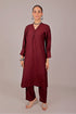 Veshbhoshaa Bluesaanchi Women'S Maroon Kurti With Trouser Pajama Set